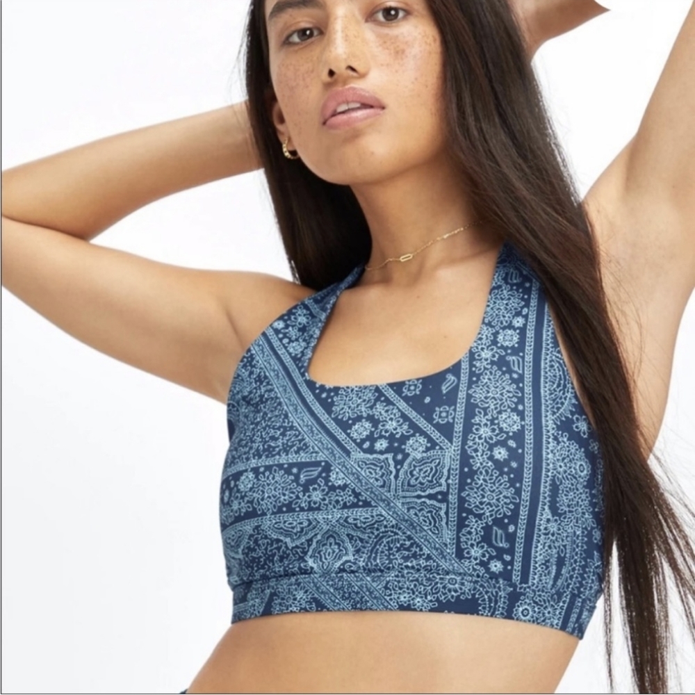 Kessler Medium Impact Sports Bra in Blue Nova, size L